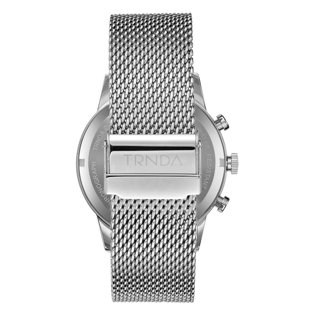 Trnda Men's Stainless Steel Watch, Charcoal Black Dial | Trn-Ss43