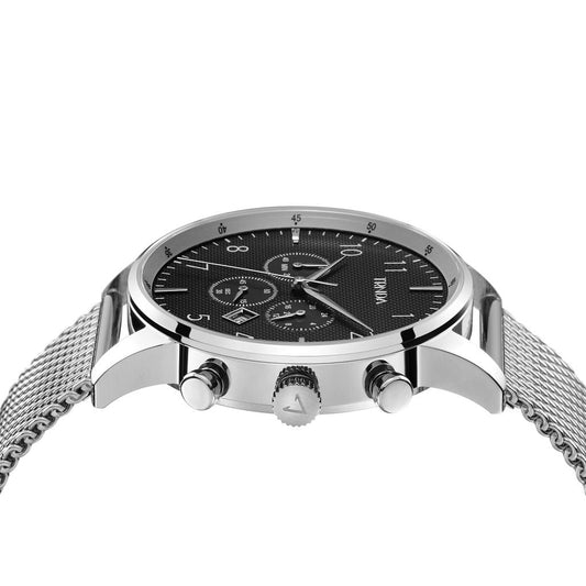 Trnda Men's Stainless Steel Watch, Charcoal Black Dial | Trn-Ss43