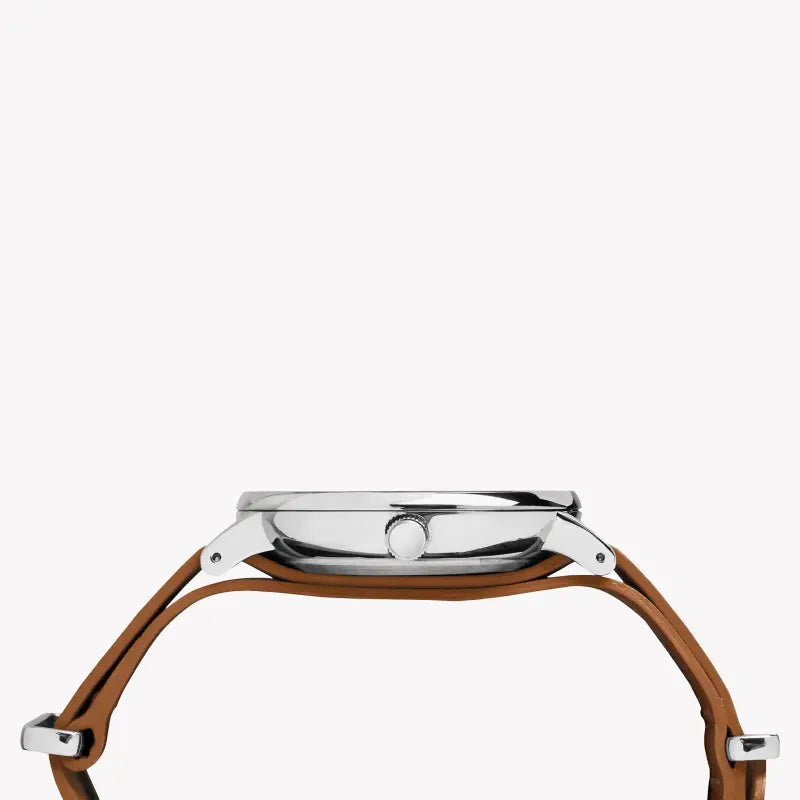 Timex Men's Brass Watch, Black Dial, Brown Leather Strap | Tw2p97900