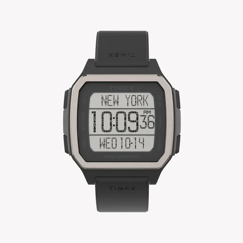 Timex Men's Black Silicone Watch, Digital Dial | Tw5m29000